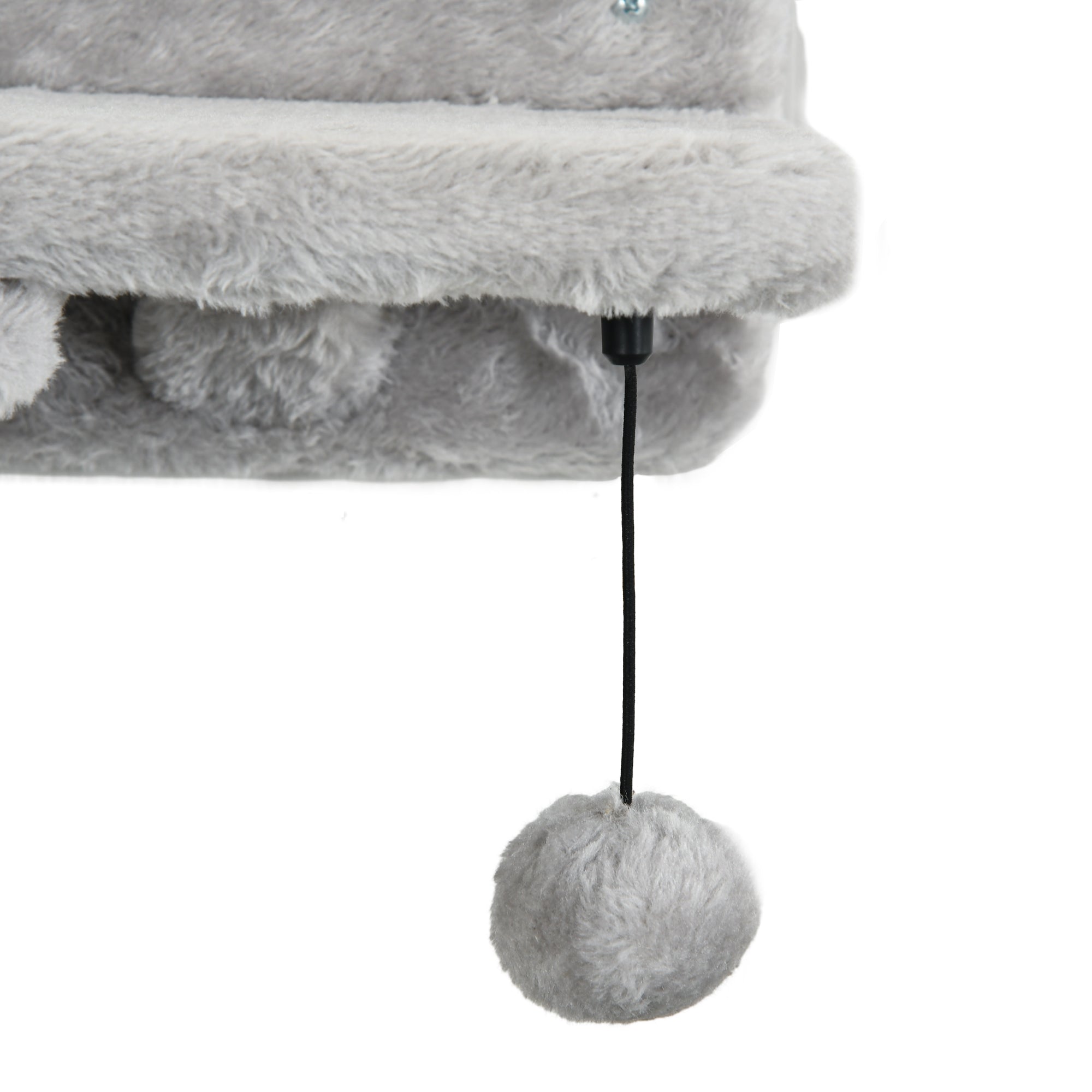 PawHut 5Pcs Cat Wall Shelf with Scratching Post, Cat Wall Shelves for Relaxing, Climbing, Cat Wall With Soft Ladder, Cat Bed, Play Ball, Grey