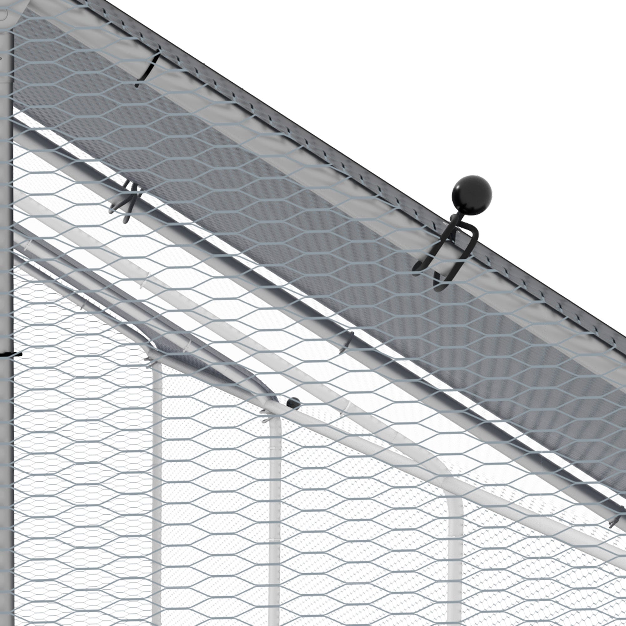 PawHut Chicken Run Walk-In Metal Chicken Coop, 3 Rooms Galvanized Poultry Cage Outdoor with Waterproof UV-Protection Cover for Rabbits, Ducks, 9.8' x 26.2'