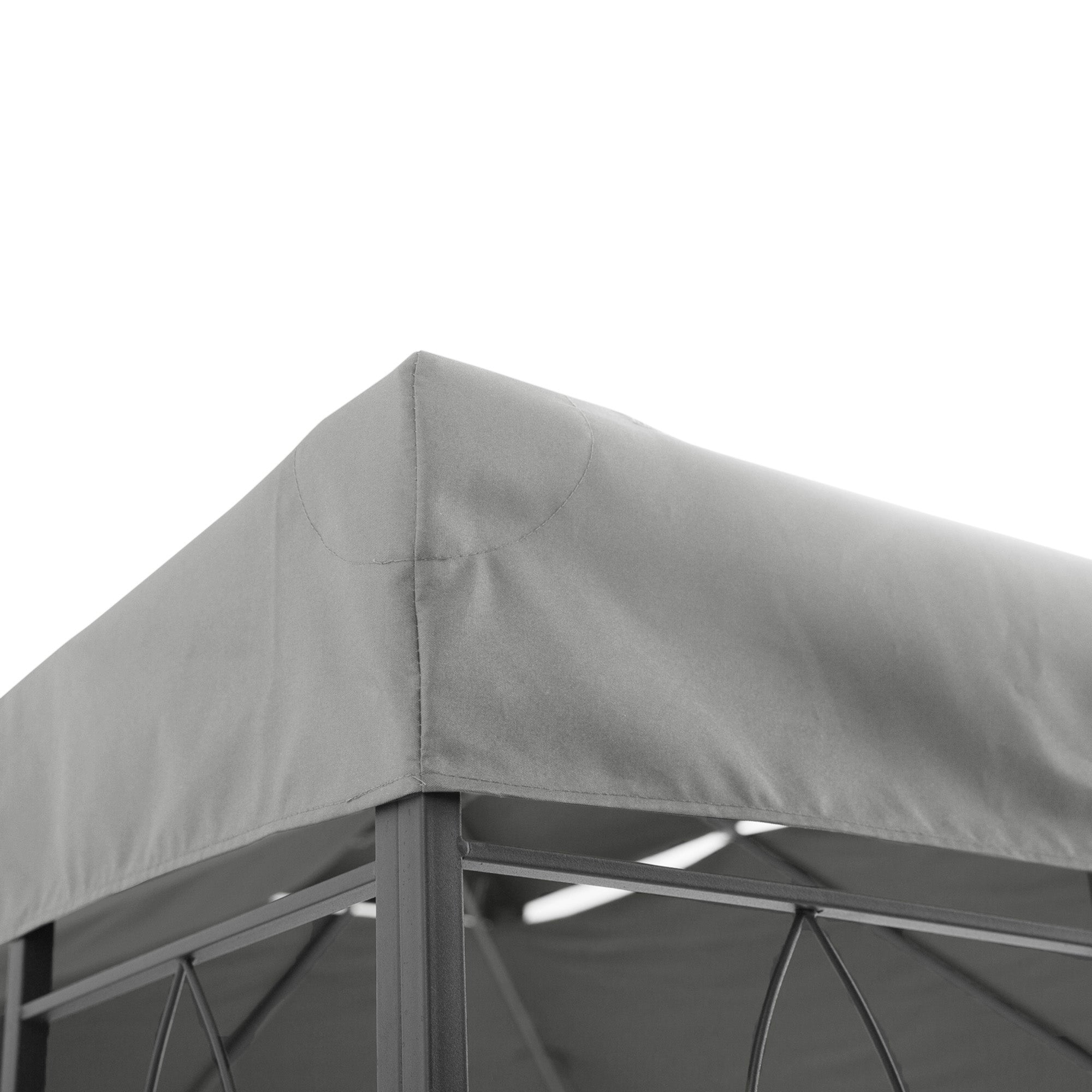Outsunny 13.1' x 9.8' Gazebo Replacement Canopy 2 Tier Top UV Cover Pavilion Garden Patio Outdoor, Light Grey (TOP ONLY)