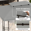 Outsunny 13.1' x 9.8' Gazebo Replacement Canopy 2 Tier Top UV Cover Pavilion Garden Patio Outdoor, Light Grey (TOP ONLY)