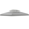 Outsunny 13.1' x 9.8' Gazebo Replacement Canopy 2 Tier Top UV Cover Pavilion Garden Patio Outdoor, Light Grey (TOP ONLY)