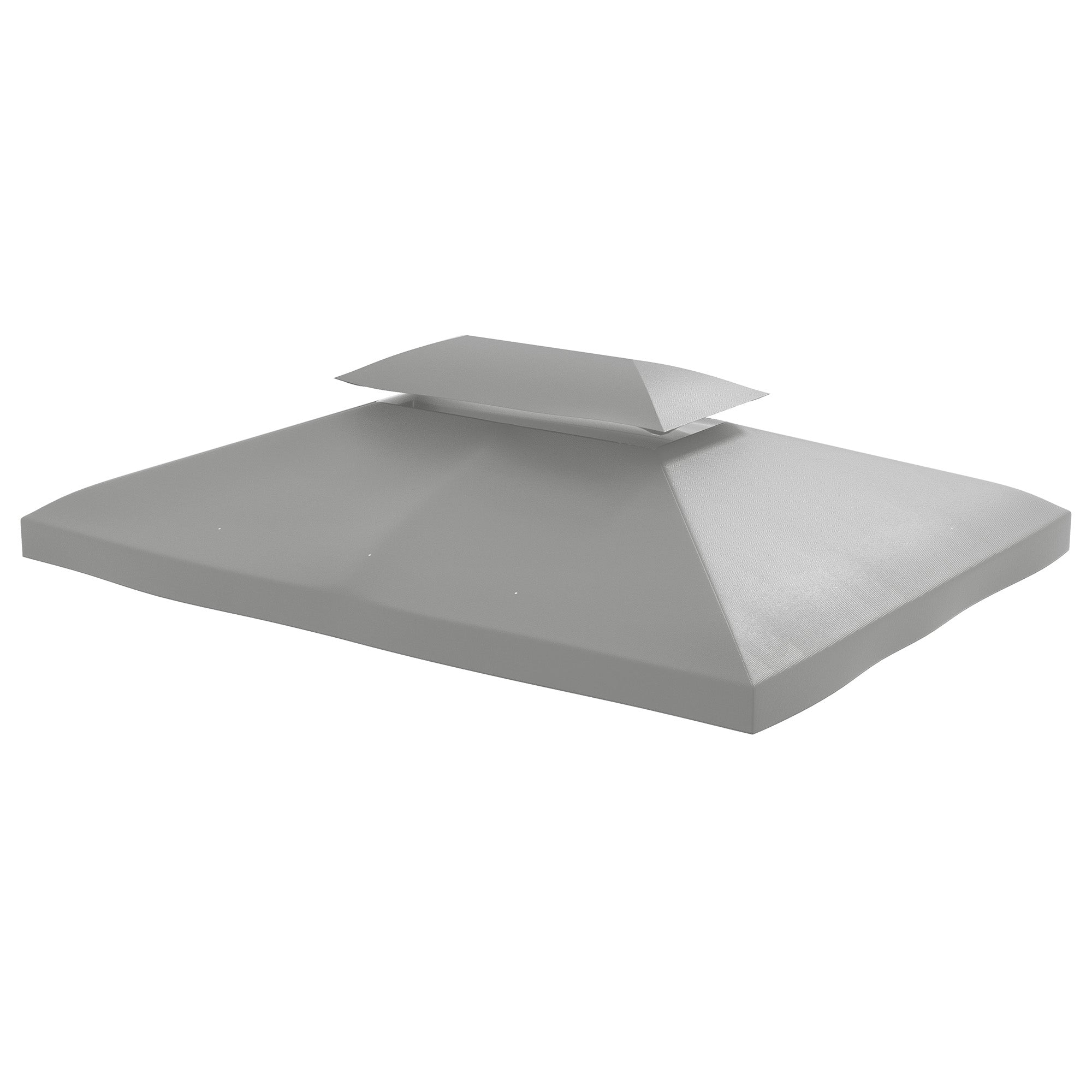 Outsunny 13.1' x 9.8' Gazebo Replacement Canopy 2 Tier Top UV Cover Pavilion Garden Patio Outdoor, Light Grey (TOP ONLY)