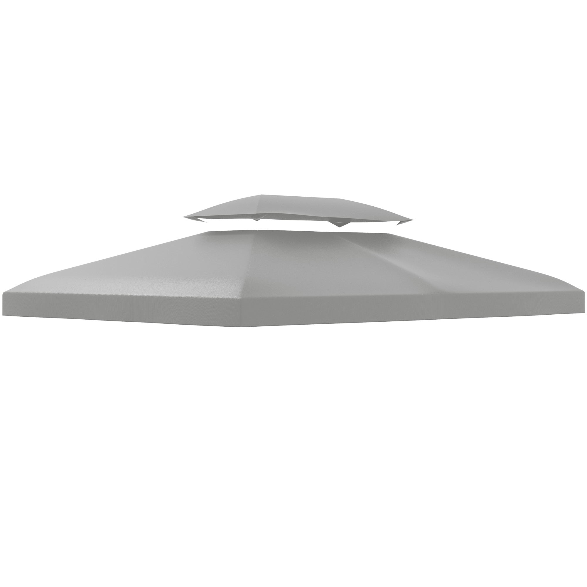Outsunny 13.1' x 9.8' Gazebo Replacement Canopy 2 Tier Top UV Cover Pavilion Garden Patio Outdoor, Light Grey (TOP ONLY)