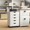 HOMCOM 5 Drawer Mobile File Cabinet, Rolling Printer Stand, Modern Vertical Filing Cabinet for Home Office, White