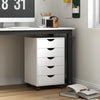 HOMCOM 5 Drawer Mobile File Cabinet, Rolling Printer Stand, Modern Vertical Filing Cabinet for Home Office, White
