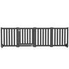 PawHut Foldable Dog Gate with Door, 4 Panels Freestanding Pet Gate with Support Feet Indoor Playpen for Small Dogs and Below, Black