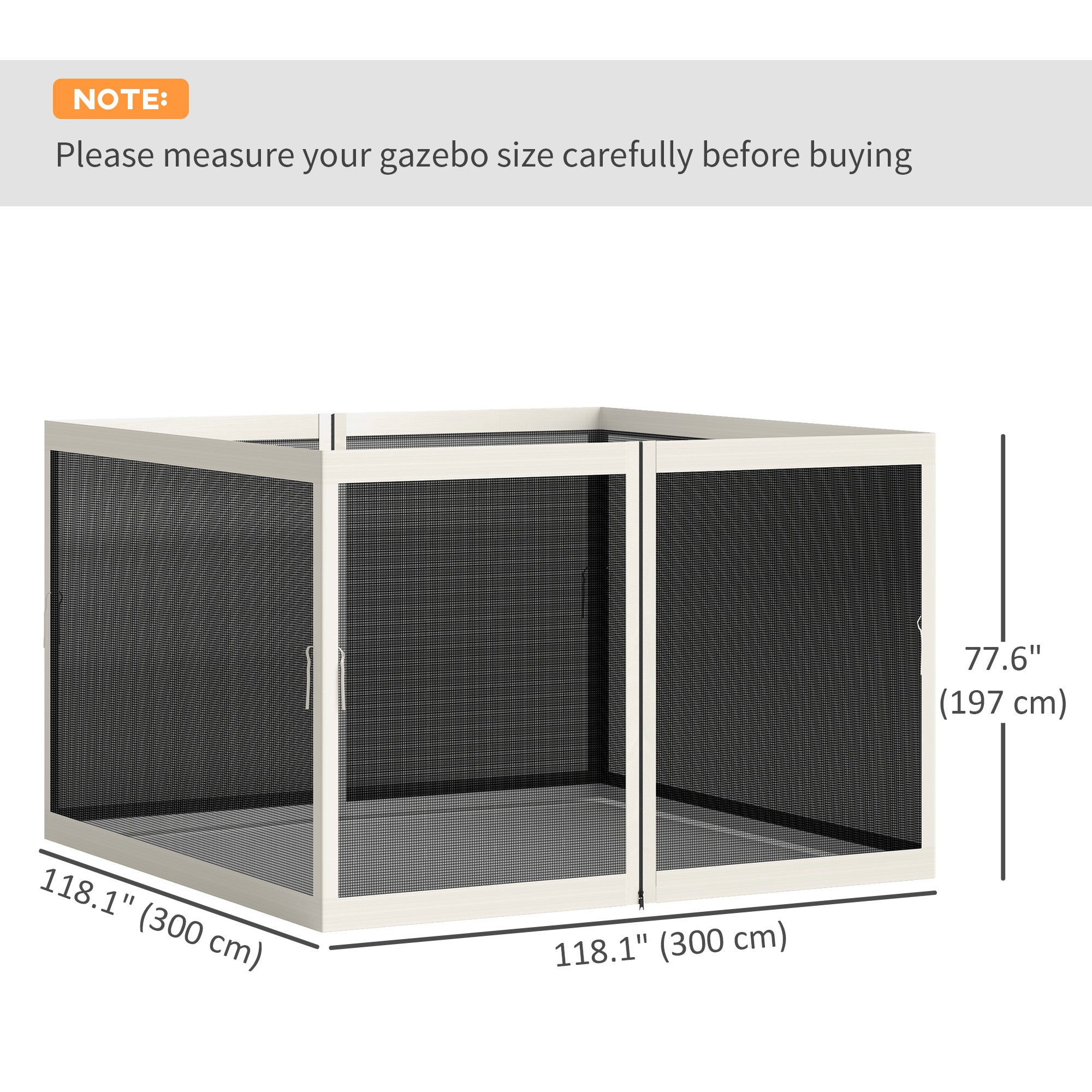 Outsunny Gazebo Mosquito Netting, Replacement Mosquito Netting with Zippers for 10' x 10' Pop-Up Canopy Tent, 2 Panel Mesh Netting Screen Walls (Mosquito Net Only)