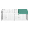 PawHut Indoor Ferret Cage Metal Chicken Run, Outdoor Dog Kennel Catio with Water-Resistant Cover, Portable Small Animal Playpen for Rabbit Guinea Pig, 86.5" x 40.5" x 40.5", Green