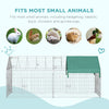 PawHut Indoor Ferret Cage Metal Chicken Run, Outdoor Dog Kennel Catio with Water-Resistant Cover, Portable Small Animal Playpen for Rabbit Guinea Pig, 86.5" x 40.5" x 40.5", Green