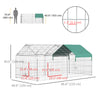 PawHut Indoor Ferret Cage Metal Chicken Run, Outdoor Dog Kennel Catio with Water-Resistant Cover, Portable Small Animal Playpen for Rabbit Guinea Pig, 86.5" x 40.5" x 40.5", Green
