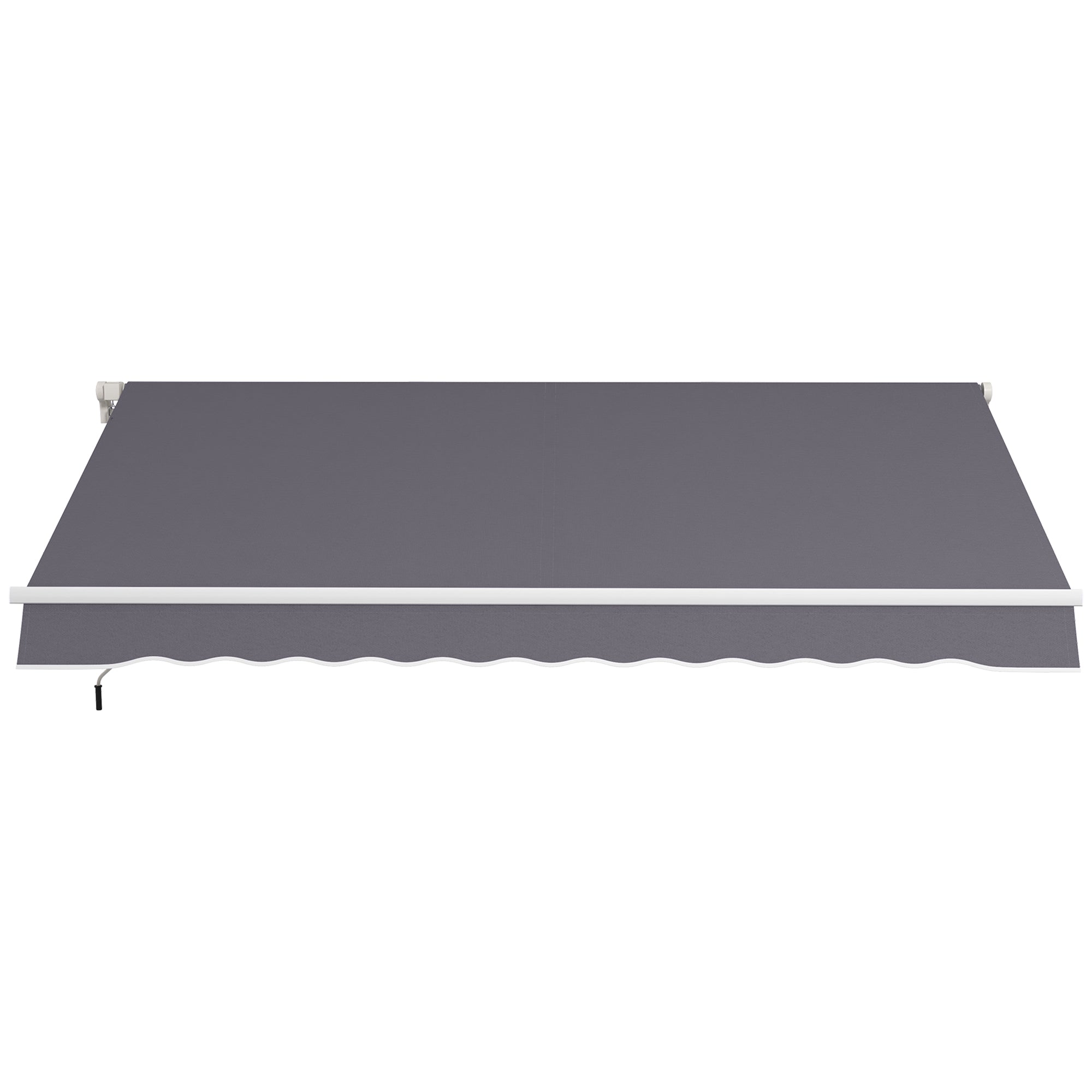 Outsunny 12' x 10' Retractable Awning Patio Sun Shade Shelter with Manual Crank Handle, UV & Water-Resistant Fabric and Aluminum Frame for Deck, Balcony, Yard, Dark Grey