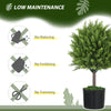 HOMCOM Set of 2 Decorative Artificial Plants, Cedar Topiary Trees in Pots, Fake Plants for Home Indoor outdoor Decor, 21.7 inch, Green