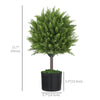 HOMCOM Set of 2 Decorative Artificial Plants, Cedar Topiary Trees in Pots, Fake Plants for Home Indoor outdoor Decor, 21.7 inch, Green