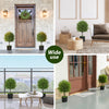 HOMCOM Set of 2 Decorative Artificial Plants, Cedar Topiary Trees in Pots, Fake Plants for Home Indoor outdoor Decor, 21.7 inch, Green