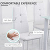 HOMCOM Modern Dining Chairs Set of 4, Upholstered Faux Leather Kitchen Chairs with Crystal Tufting and Metal Legs for Living Room, Dining Room, Bedroom, White