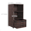 Outsunny Outdoor Storage Cabinet, Patio Storage Box Rack Rattan Wicker Pool Towel Valet Organizer Poolside Garden Lawn Bathroom Furniture Shelf w/ Shelf Drawer, Mixed Brown
