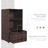 Outsunny Outdoor Storage Cabinet, Patio Storage Box Rack Rattan Wicker Pool Towel Valet Organizer Poolside Garden Lawn Bathroom Furniture Shelf w/ Shelf Drawer, Mixed Brown