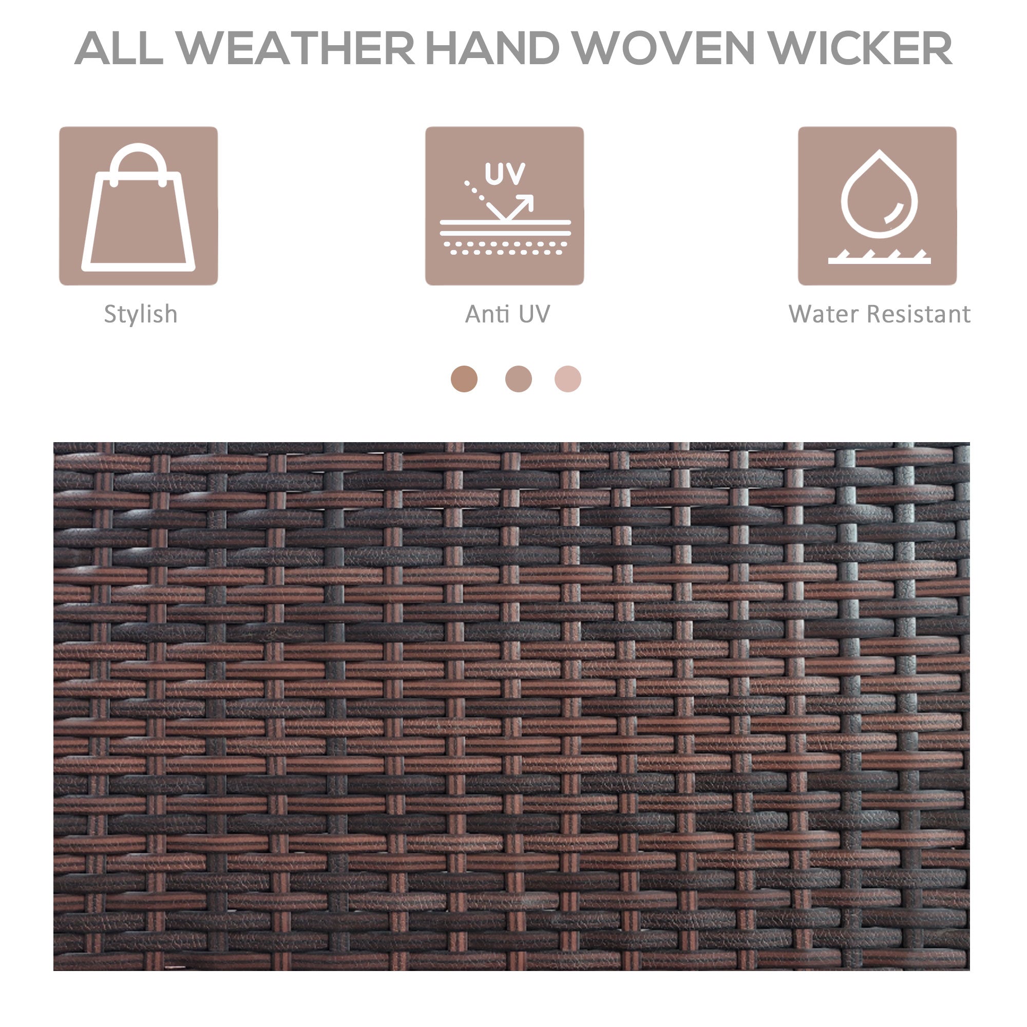 Outsunny Outdoor Storage Cabinet, Patio Storage Box Rack Rattan Wicker Pool Towel Valet Organizer Poolside Garden Lawn Bathroom Furniture Shelf w/ Shelf Drawer, Mixed Brown