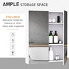 HOMCOM Wall Mount Medicine Cabinet with Mirror, Bathroom Mirror Cabinet Storage Organizer with Adjustable Shelf, Double Door Cupboard, Soft Closing, 23.5" x 29.5", Light Lilac