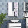 HOMCOM Wall Mount Medicine Cabinet with Mirror, Bathroom Mirror Cabinet Storage Organizer with Adjustable Shelf, Double Door Cupboard, Soft Closing, 23.5" x 29.5", Light Lilac