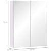 HOMCOM Wall Mount Medicine Cabinet with Mirror, Bathroom Mirror Cabinet Storage Organizer with Adjustable Shelf, Double Door Cupboard, Soft Closing, 23.5" x 29.5", Light Lilac