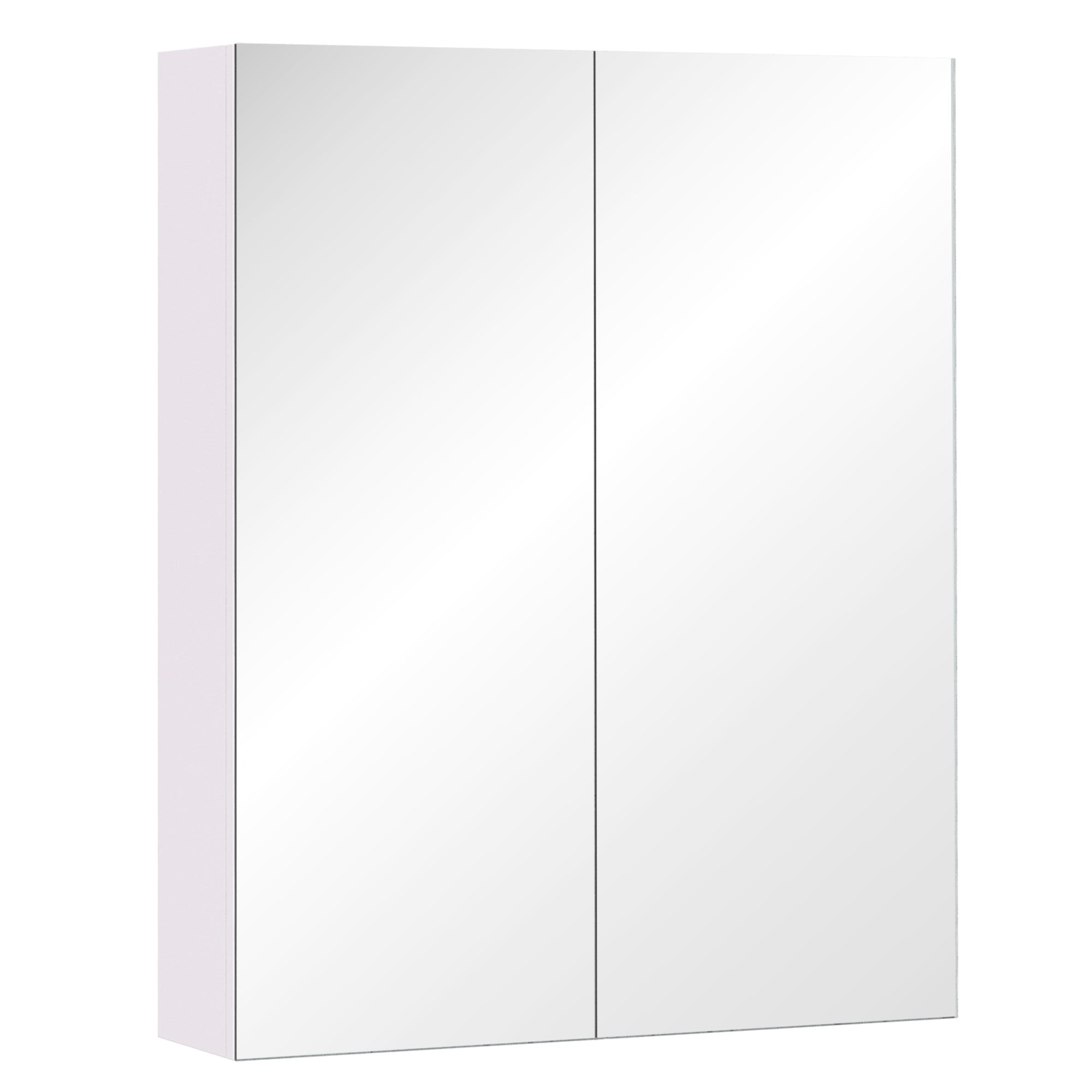 HOMCOM Wall Mount Medicine Cabinet with Mirror, Bathroom Mirror Cabinet Storage Organizer with Adjustable Shelf, Double Door Cupboard, Soft Closing, 23.5" x 29.5", Light Lilac