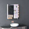 HOMCOM Wall Mount Medicine Cabinet with Mirror, Bathroom Mirror Cabinet Storage Organizer with Adjustable Shelf, Double Door Cupboard, Soft Closing, 23.5" x 29.5", Light Lilac