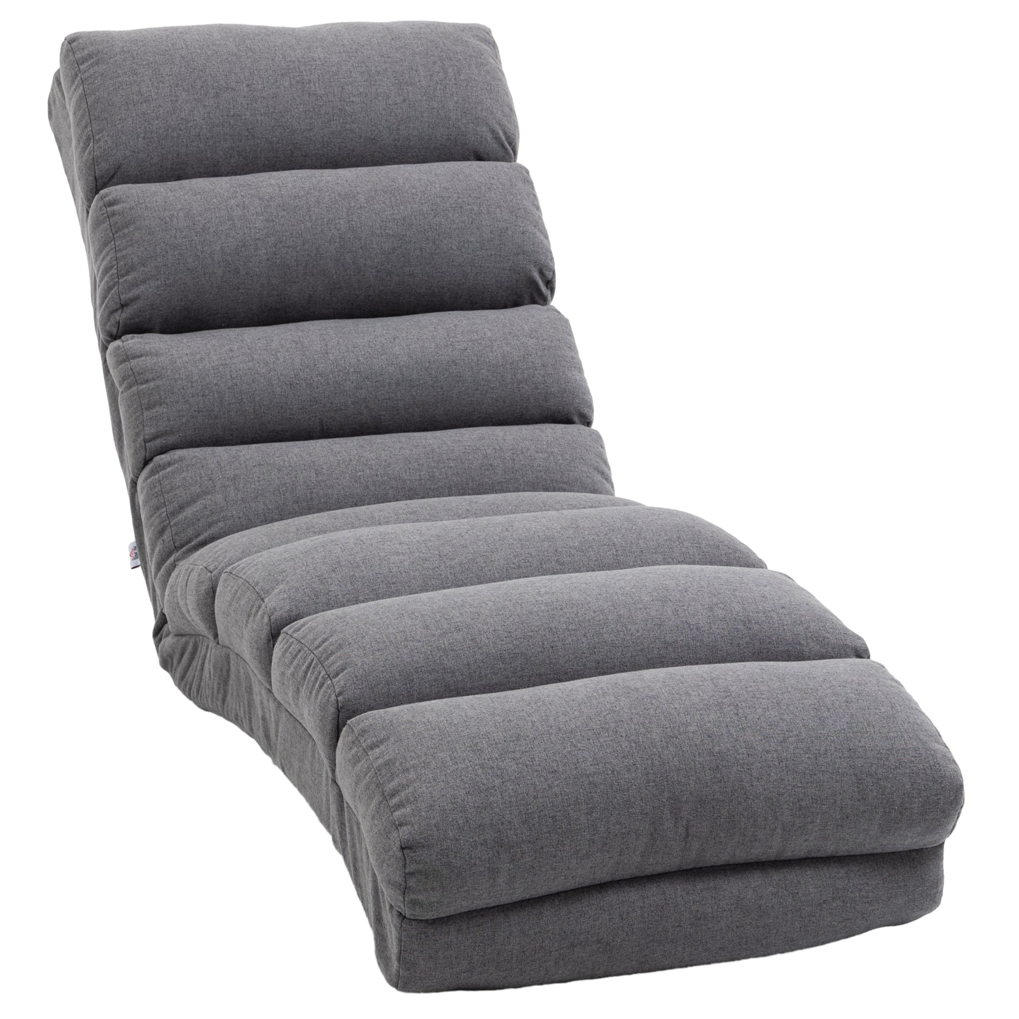 HOMCOM Folding Floor Chair with Back Support for Adult, 9-Position Lazy Sofa Chair with Adjustable Back, Backrest and Footrest for Reading, Gaming, Meditation, Soft Cushioned, Grey