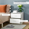 HOMCOM Bedside Table with 2 Drawers, Modern Nightstand, Cabinet Drawer Side Storage Unit for Bedroom, White