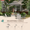 Outsunny 8 Piece Patio Dining Set for 6 with Umbrella, Outdoor Table and Chairs with 6 Folding Chairs with Mesh Seat and Rectangle Dining Table with Umbrella Hole, Grey