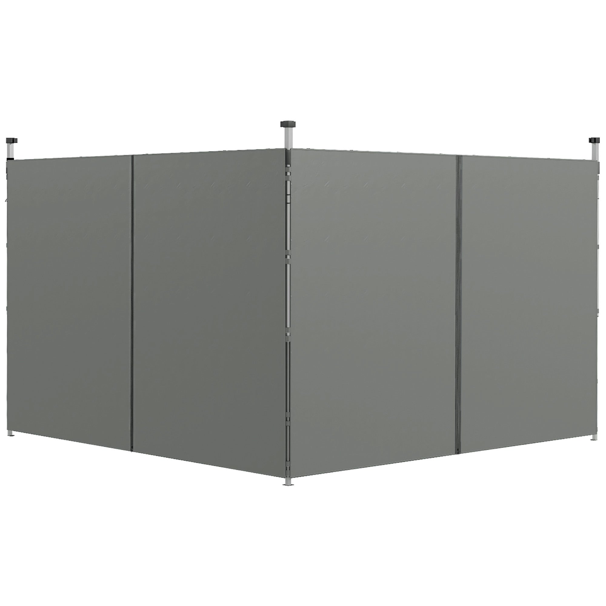 Outsunny Canopy Sidewalls with Zipped Doors, for 10' x 20' or 10' x 10' Pop Up Canopy Tent, 2 Pack Canopy Walls Replacement, Dark Grey