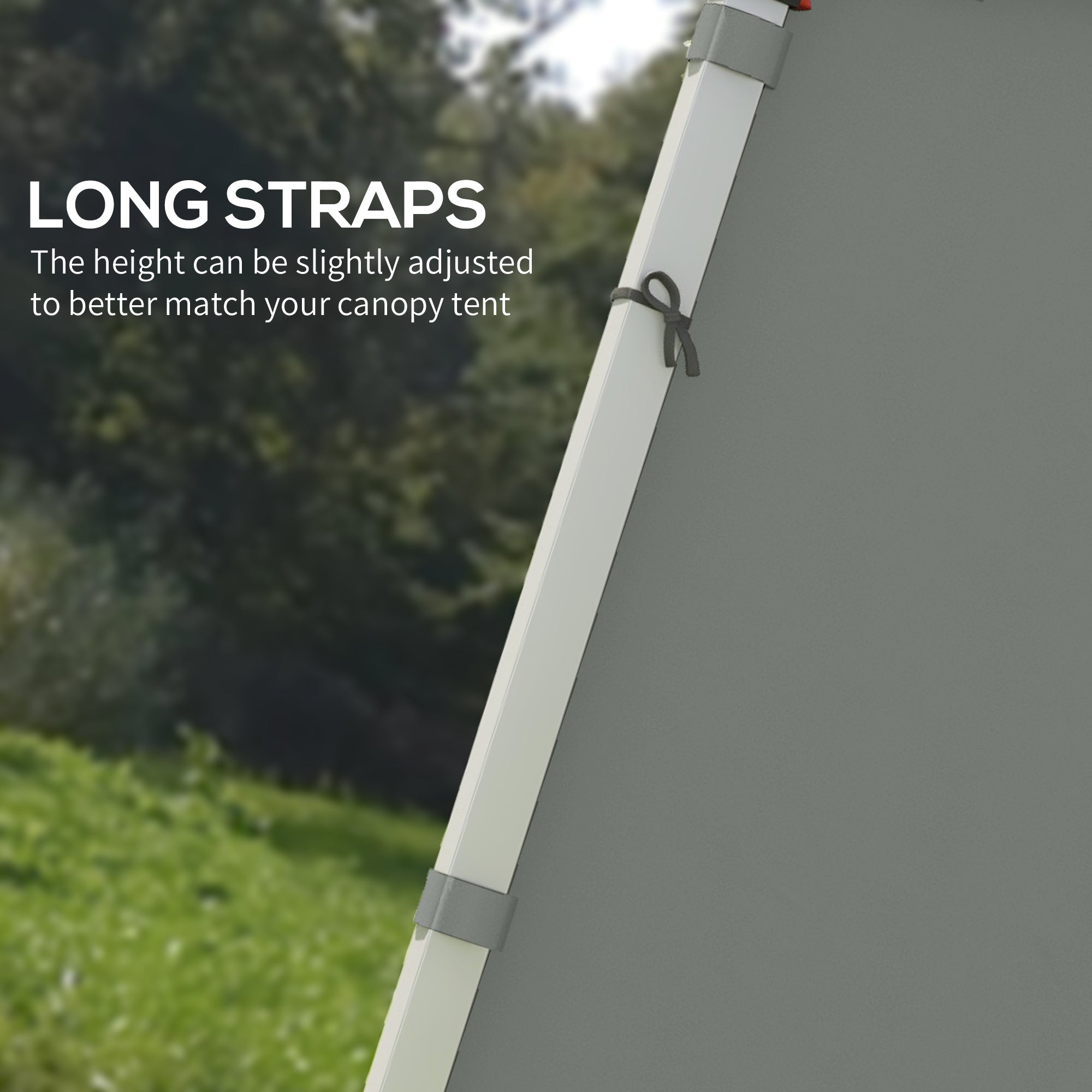 Outsunny Canopy Sidewalls with Zipped Doors, for 10' x 20' or 10' x 10' Pop Up Canopy Tent, 2 Pack Canopy Walls Replacement, Dark Grey