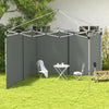 Outsunny Canopy Sidewalls with Zipped Doors, for 10' x 20' or 10' x 10' Pop Up Canopy Tent, 2 Pack Canopy Walls Replacement, Dark Grey