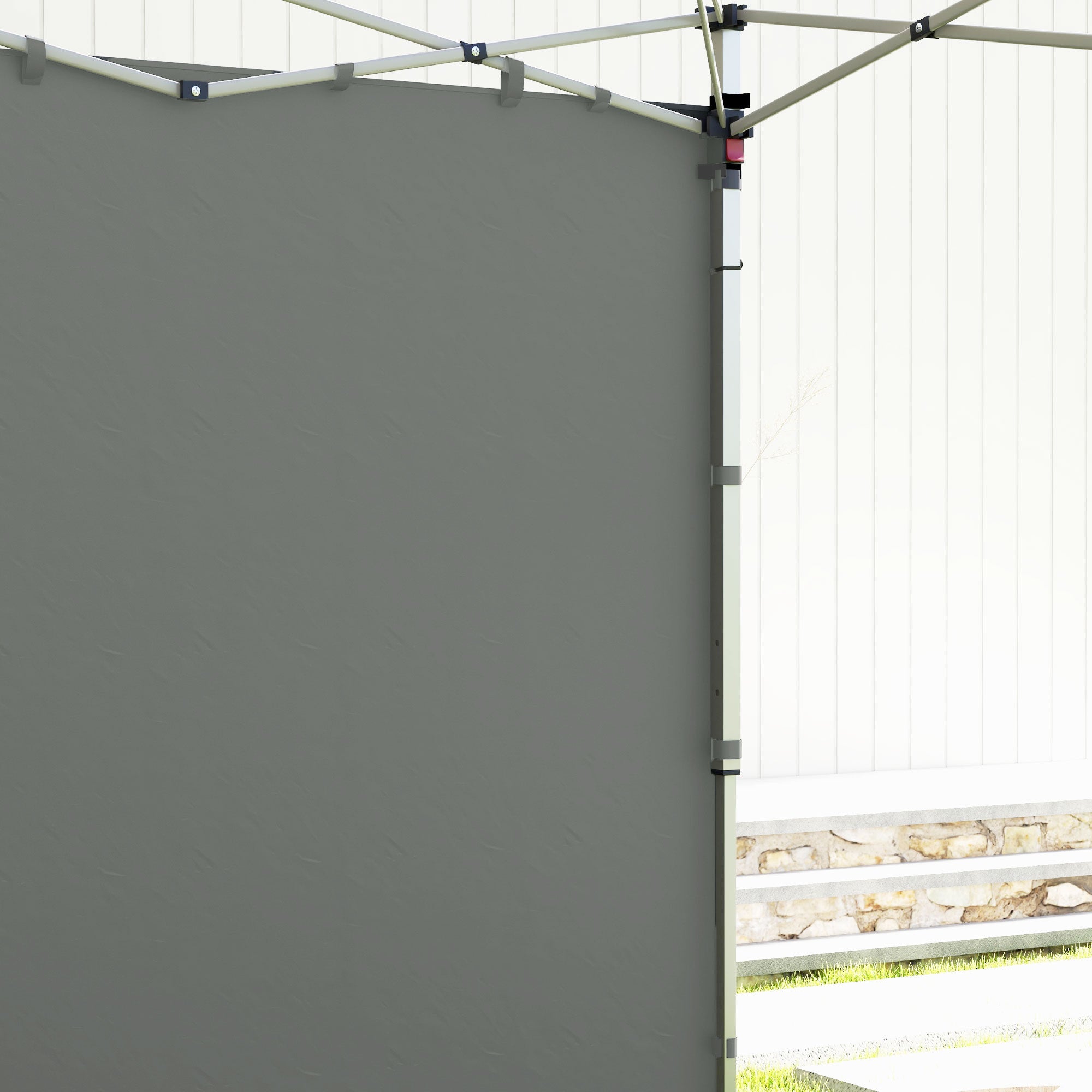 Outsunny Canopy Sidewalls with Zipped Doors, for 10' x 20' or 10' x 10' Pop Up Canopy Tent, 2 Pack Canopy Walls Replacement, Dark Grey