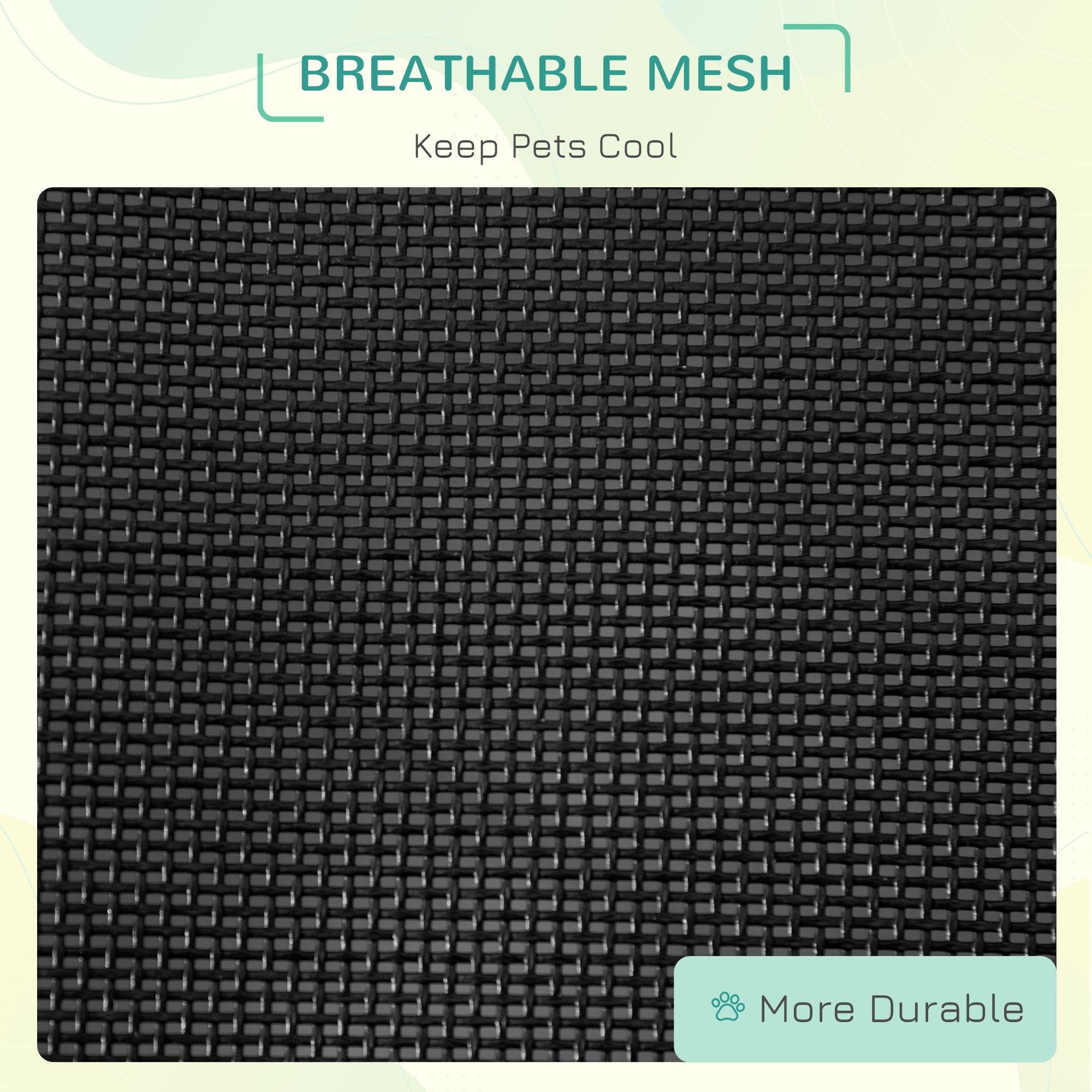 PawHut Elevated Dog Bed with Breathable Fabric, Foldable Pet Cot with Heavy Duty Steel Frame, Portable Cooling Pet Bed Indoor Outdoor Use, for Small Medium Dogs