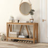 HOMCOM Console Table, Farmhouse Entryway Table with Storage Shelf, Rustic Sofa Table with Anti-tipper for Living Room and Entryway, Brown
