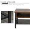 HOMCOM Industrial TV Stand, TV Console Table for TV up to 45'' Flat Screen, Entertainment Center for Living Room, Bedroom, Rustic Brown