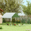 PawHut Chicken Run, Large Metal Chicken Coop with Waterproof & UV-Resistant Cover, Feeding Door, Hanging Feeder, Perch, Poultry Cage for Outdoor, Backyard, Farm, for 12-18 Chickens