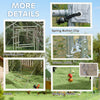 PawHut Chicken Run, Large Metal Chicken Coop with Waterproof & UV-Resistant Cover, Feeding Door, Hanging Feeder, Perch, Poultry Cage for Outdoor, Backyard, Farm, for 12-18 Chickens