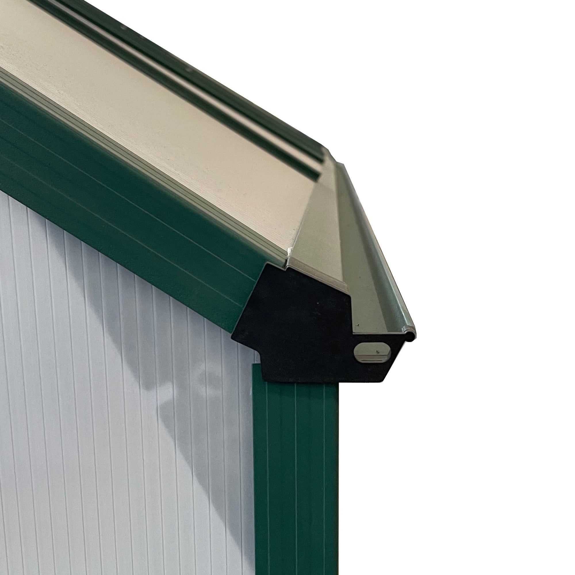 Outsunny 16' x 8' Aluminum Polycarbonate Greenhouse Walk-in Garden Greenhouse Kit with Adjustable Roof Vent, Rain Gutter and Sliding Door for Winter, Green