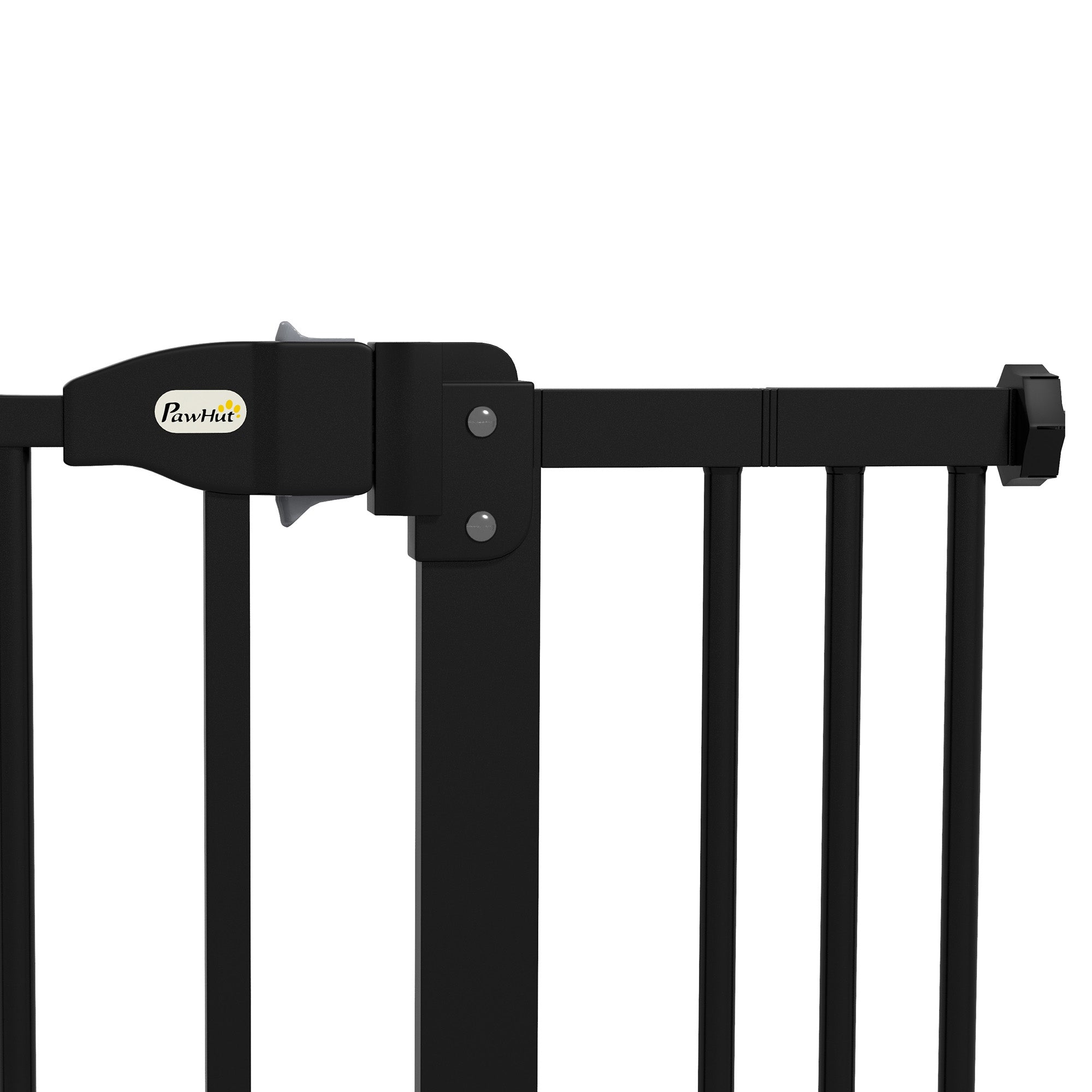 PawHut Pressure Fit Dog Stair Gate No Drilling Safety Gate Auto Close for Doorways, Hallways, 74-100cm Adjustable, 78cm Tall, Black