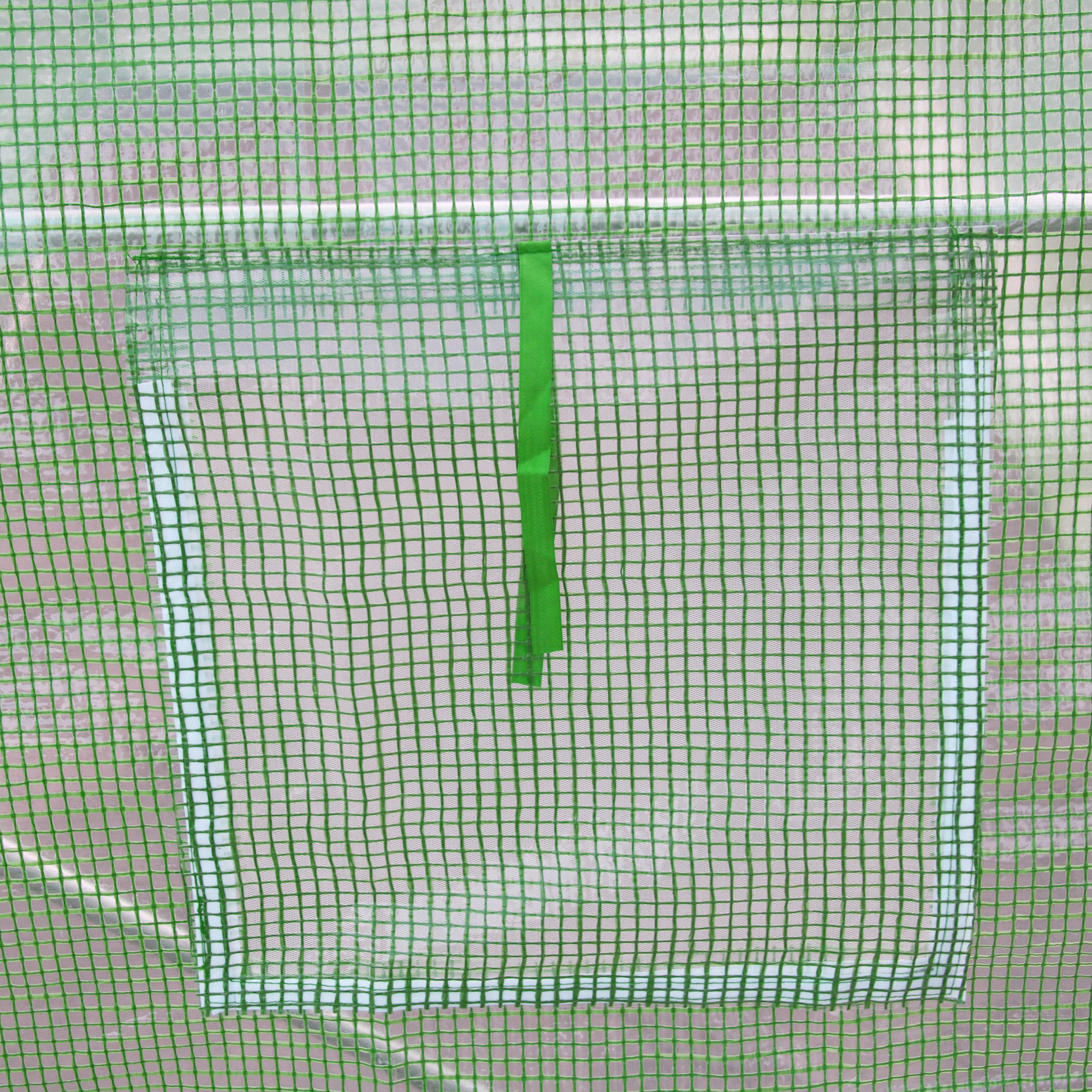 Outsunny 5'x10'x7' Tunnel Greenhouse Outdoor Walk-In Hot House with Roll-up Windows and Zippered Door, Steel Frame, PE Cover, Green