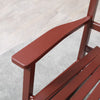 Outsunny Wooden Porch Rocking Chair Outdoor Patio Rocker Garden Single Leisure Reclining Seat Armchair Wine Red