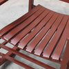 Outsunny Wooden Porch Rocking Chair Outdoor Patio Rocker Garden Single Leisure Reclining Seat Armchair Wine Red