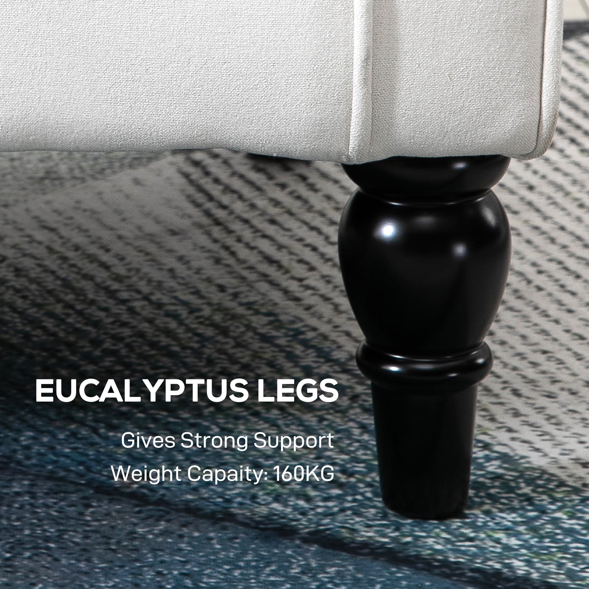 HOMCOM Fabric Accent Chair, Button Tufted Armchair, Upholstered Modern Living Room Chair, Wingback Chair with Wood Legs, Rolled Arms, Thick Padding for Bedroom, White