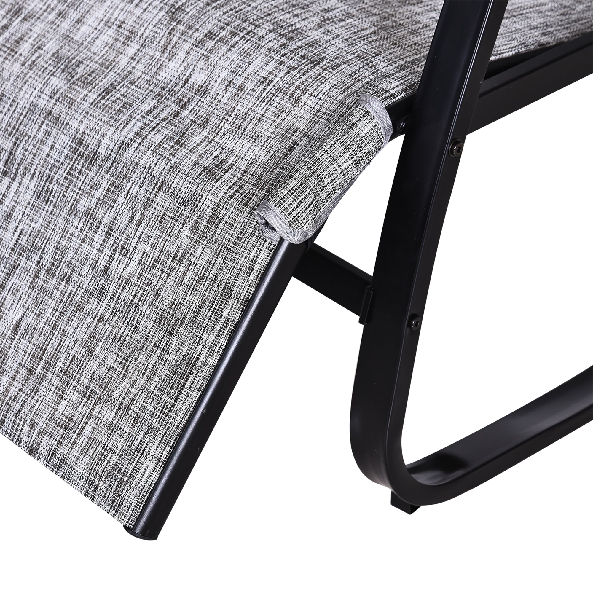 Outsunny Patio Adjustable Texteline Rocking Lounge Chair Zero Gravity Rocker Outdoor Recliner Seat w/ Pillow, Footrest