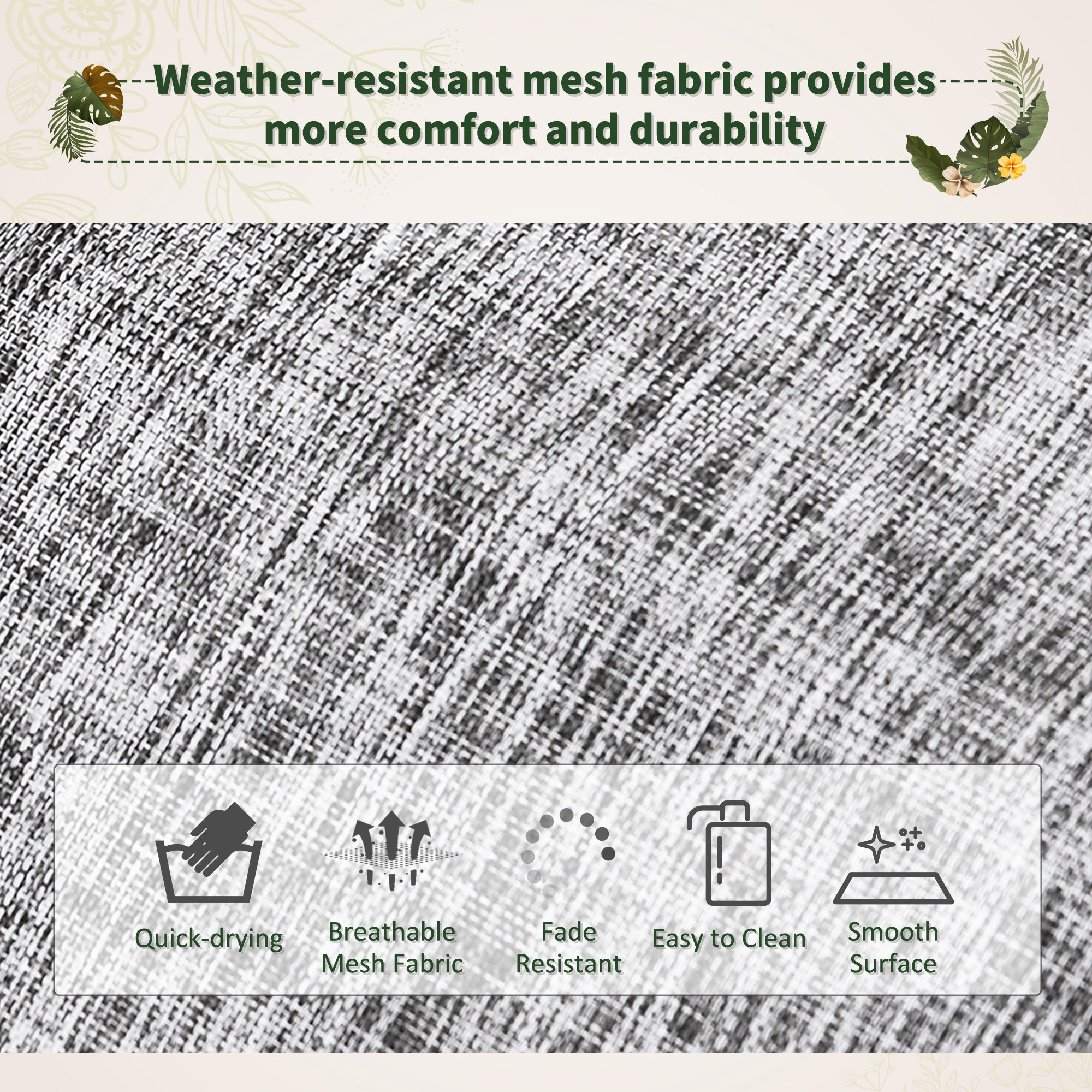 Outsunny Patio Adjustable Texteline Rocking Lounge Chair Zero Gravity Rocker Outdoor Recliner Seat w/ Pillow, Footrest