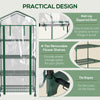 Outsunny 27" x 20" x 65" Portable Greenhouse with 4 Tier Shelves and Wheels, Outdoor Hot House Plant Flower Greenhouse, Steel Frame, Plastic Cover, Clear