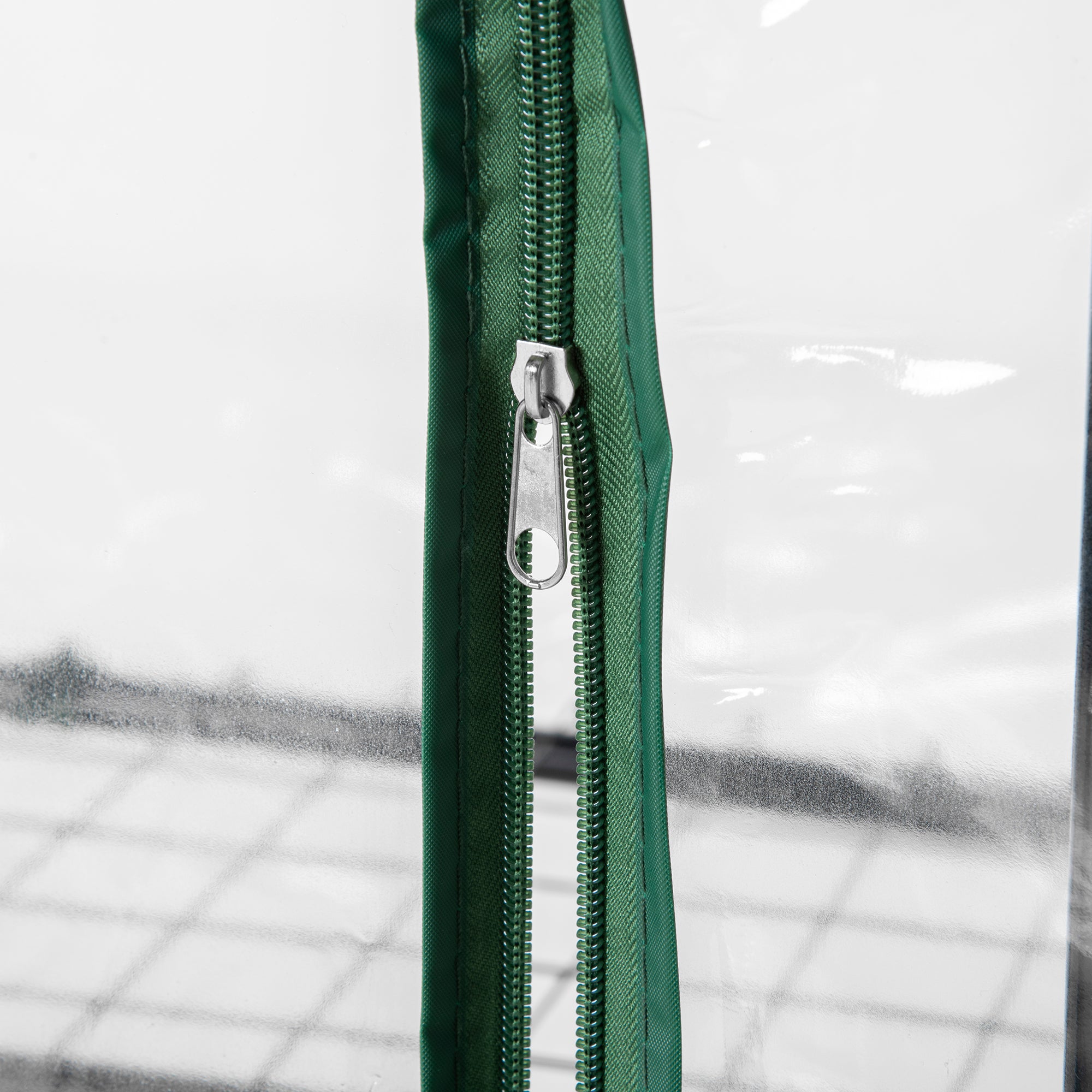 Outsunny 27" x 20" x 65" Portable Greenhouse with 4 Tier Shelves and Wheels, Outdoor Hot House Plant Flower Greenhouse, Steel Frame, Plastic Cover, Clear