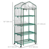 Outsunny 27" x 20" x 65" Portable Greenhouse with 4 Tier Shelves and Wheels, Outdoor Hot House Plant Flower Greenhouse, Steel Frame, Plastic Cover, Clear